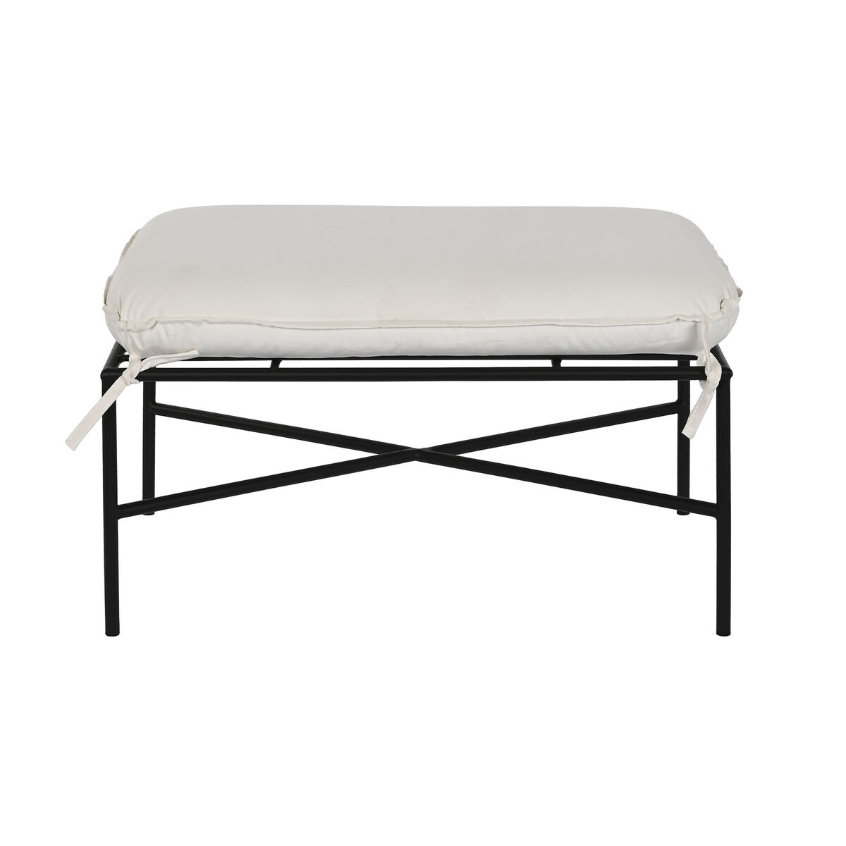 Fotpall Home ESPRIT Vit Svart Metall Urban 75 x 50 x 45 cm - 4