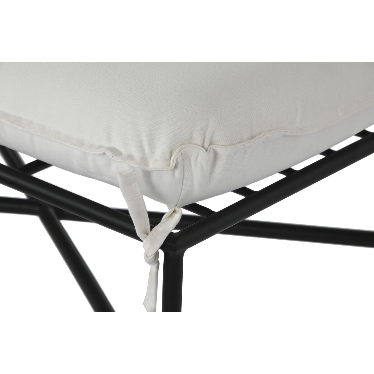 Fotpall Home ESPRIT Vit Svart Metall Urban 75 x 50 x 45 cm - 5