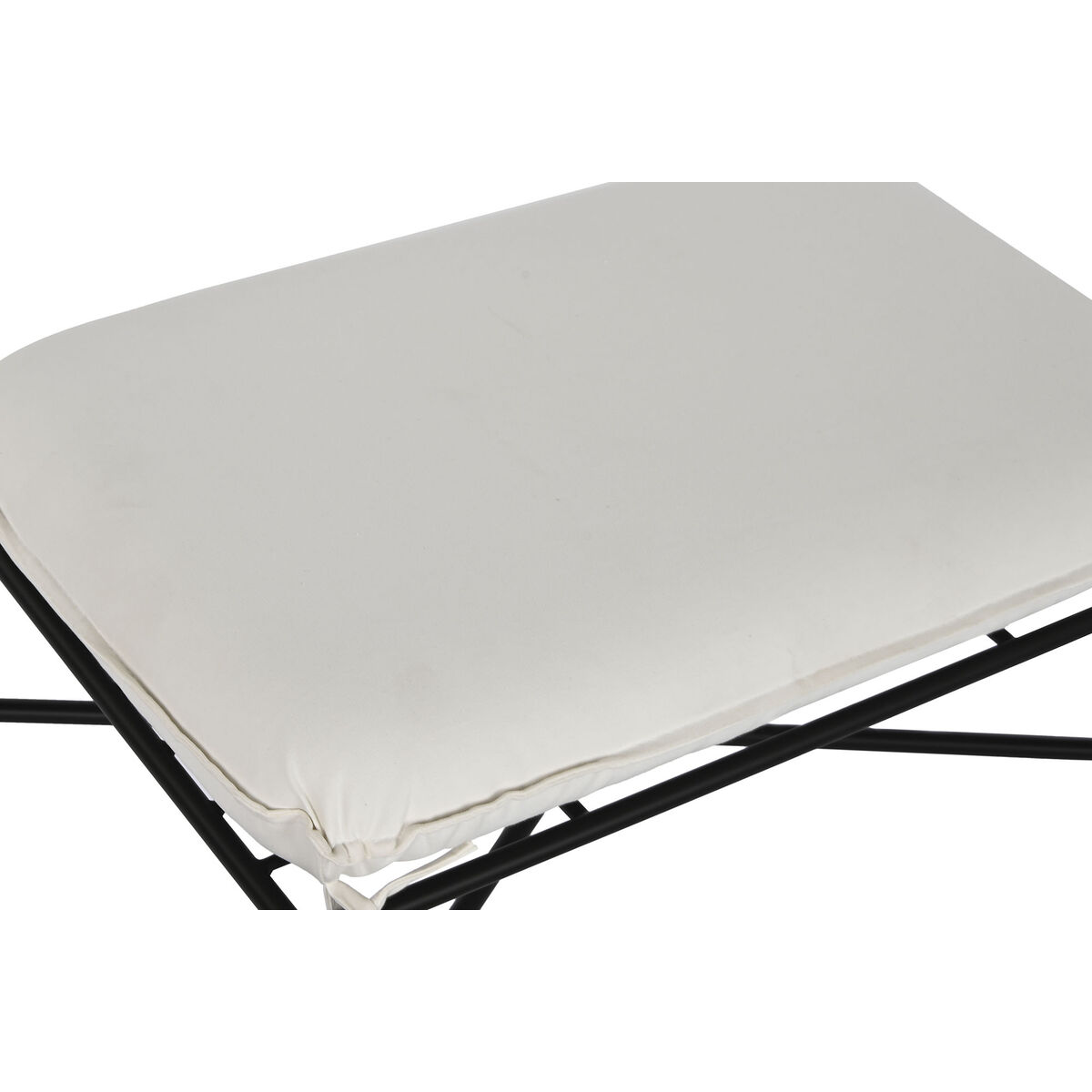 Fotpall Home ESPRIT Vit Svart Metall Urban 75 x 50 x 45 cm - 6