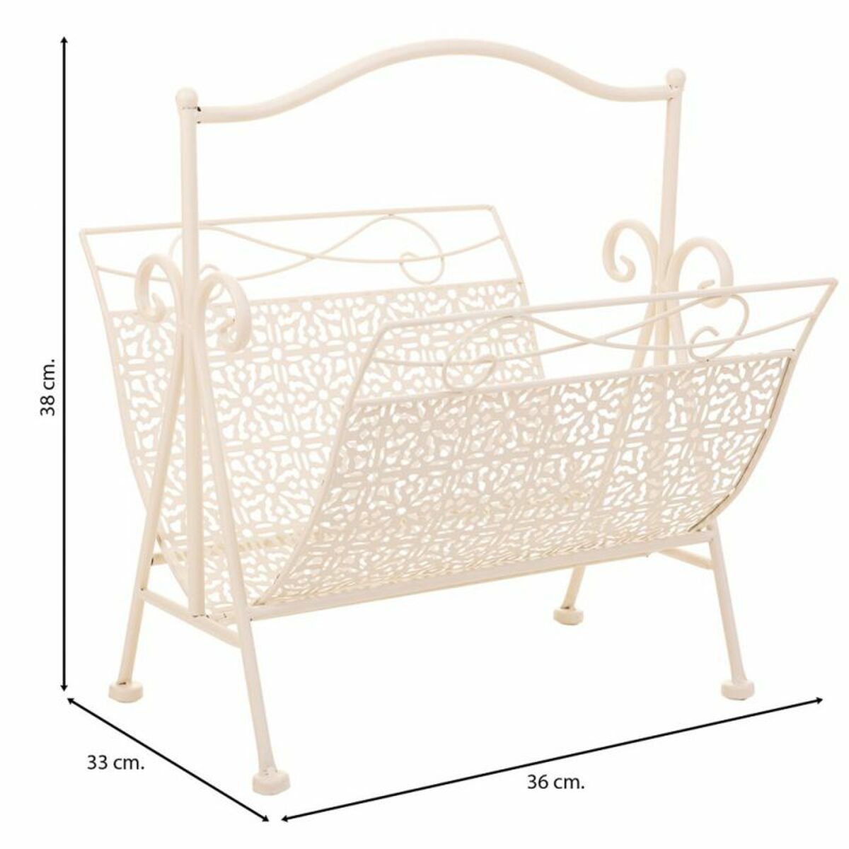 Tidningsställ Alexandra House Living Vit Smide 36 x 33 x 38 cm - 6