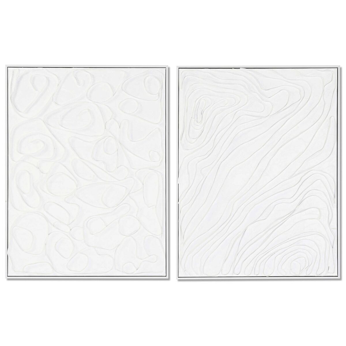 Tavla DKD Home Decor 60 x 3,2 x 80 cm Abstrakt Med relief Urban (2 antal)
