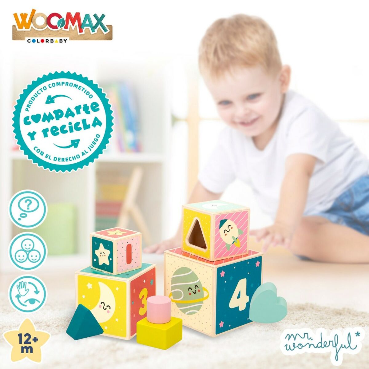 Byggklossar Mr. Wonderful 8 Delar 12 x 12 x 12 cm (6 antal) - 4