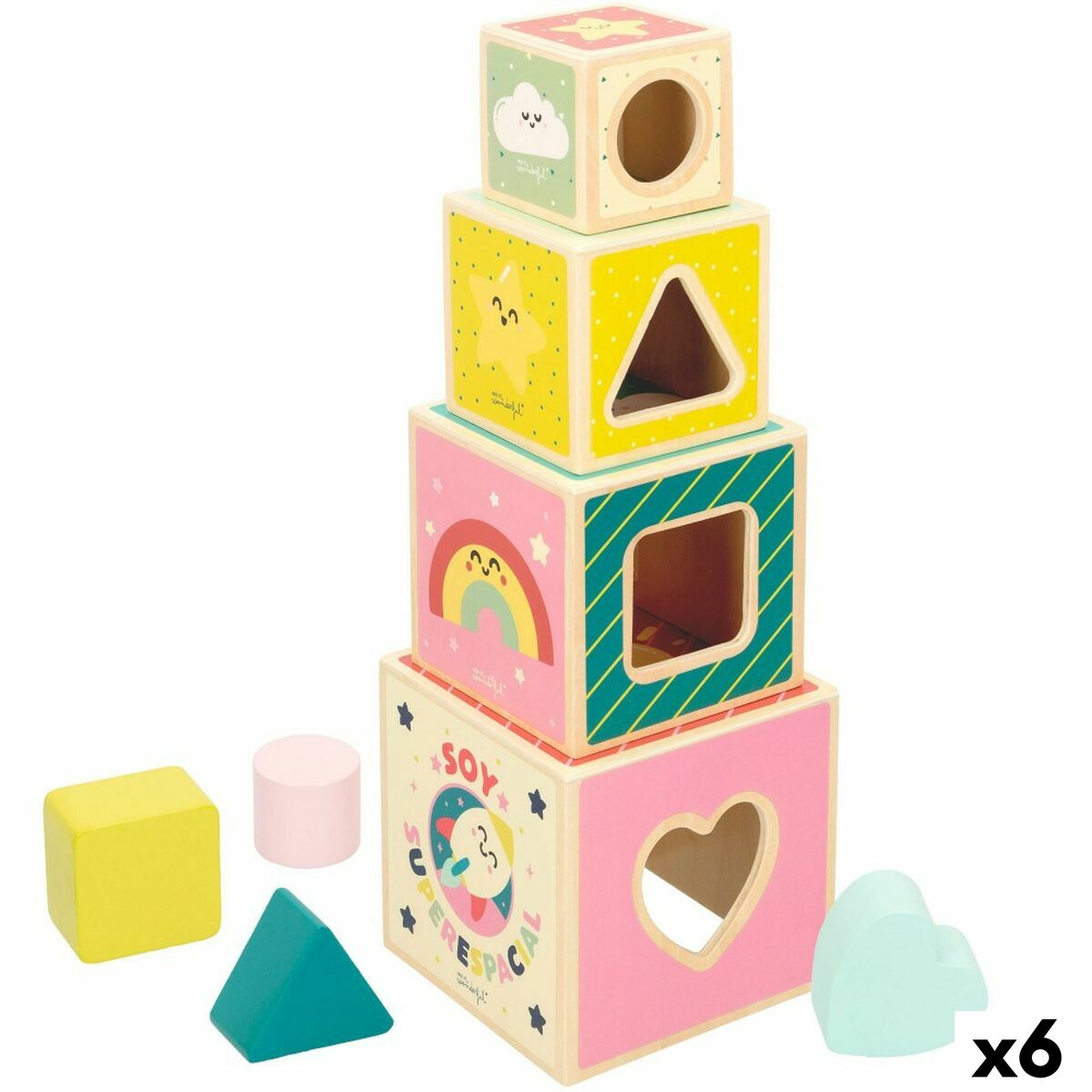 Byggklossar Mr. Wonderful 8 Delar 12 x 12 x 12 cm (6 antal)