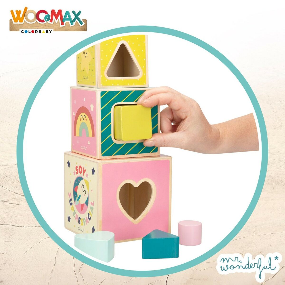 Byggklossar Mr. Wonderful 8 Delar 12 x 12 x 12 cm (6 antal) - 6