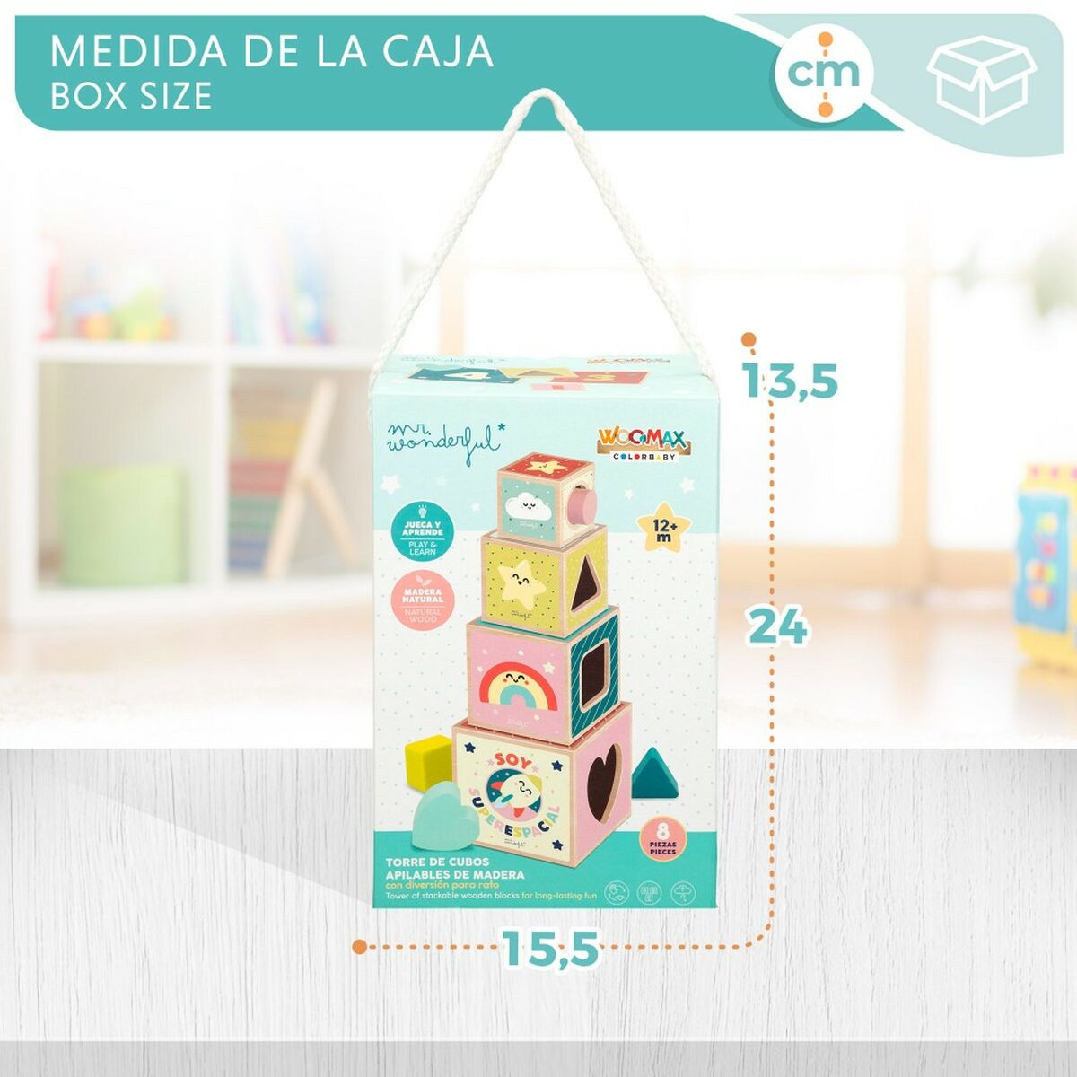 Byggklossar Mr. Wonderful 8 Delar 12 x 12 x 12 cm (6 antal) - 2