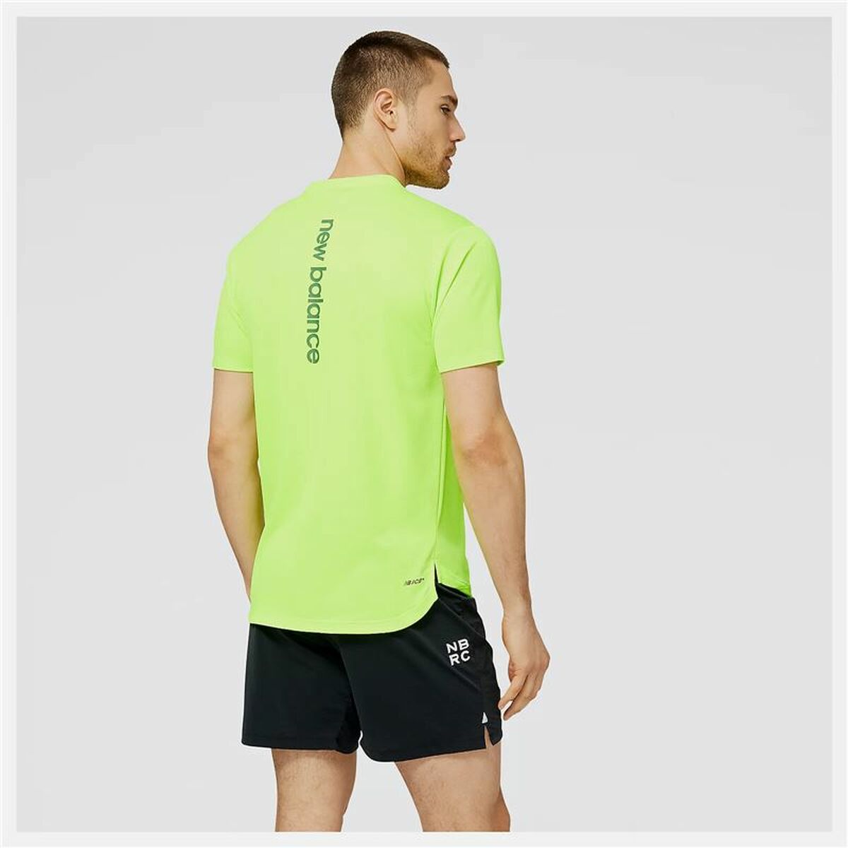 Sporttröja med ärmar New Balance Limegrön - 5