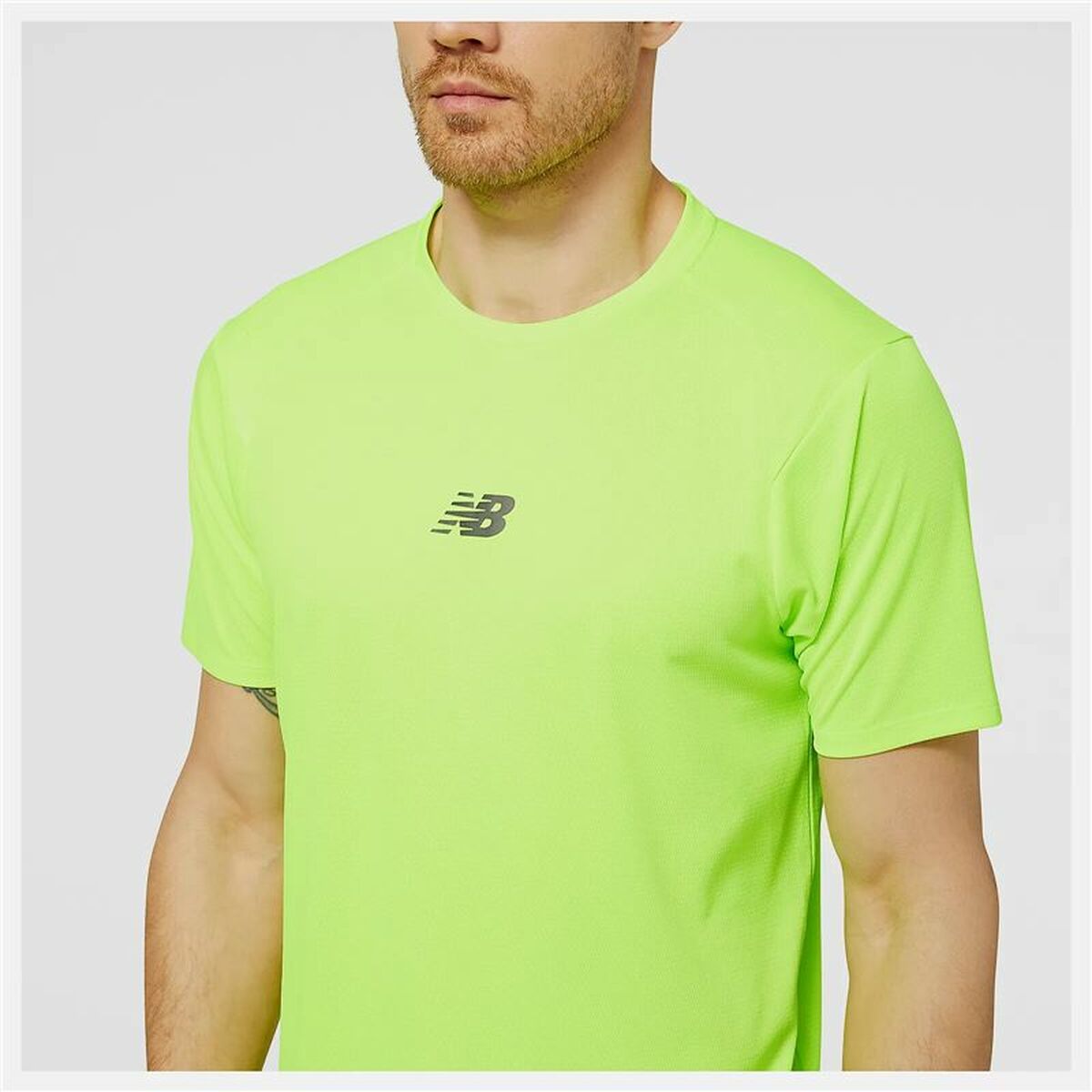 Sporttröja med ärmar New Balance Limegrön - 3