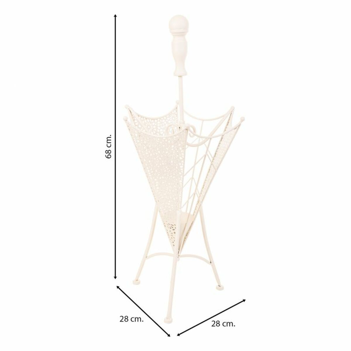 Paraplyställ Alexandra House Living Vit 25 x 48 x 20 cm - 4