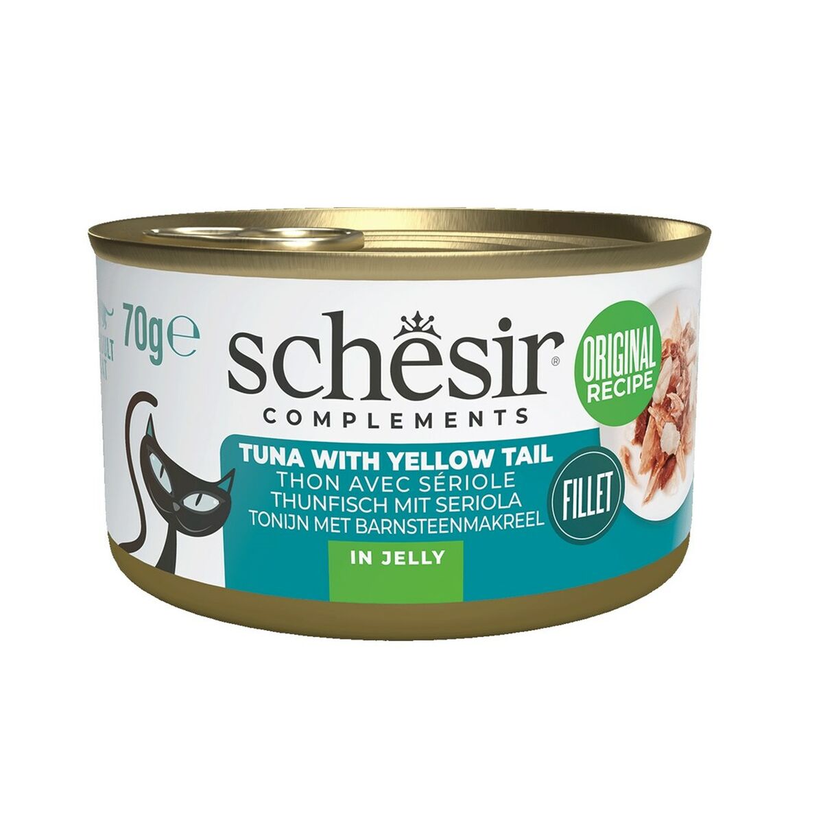 Kattmat Agras Pet Foods SCHESIR Complements Tuna with yellow tail in jelly Fisk 70 g