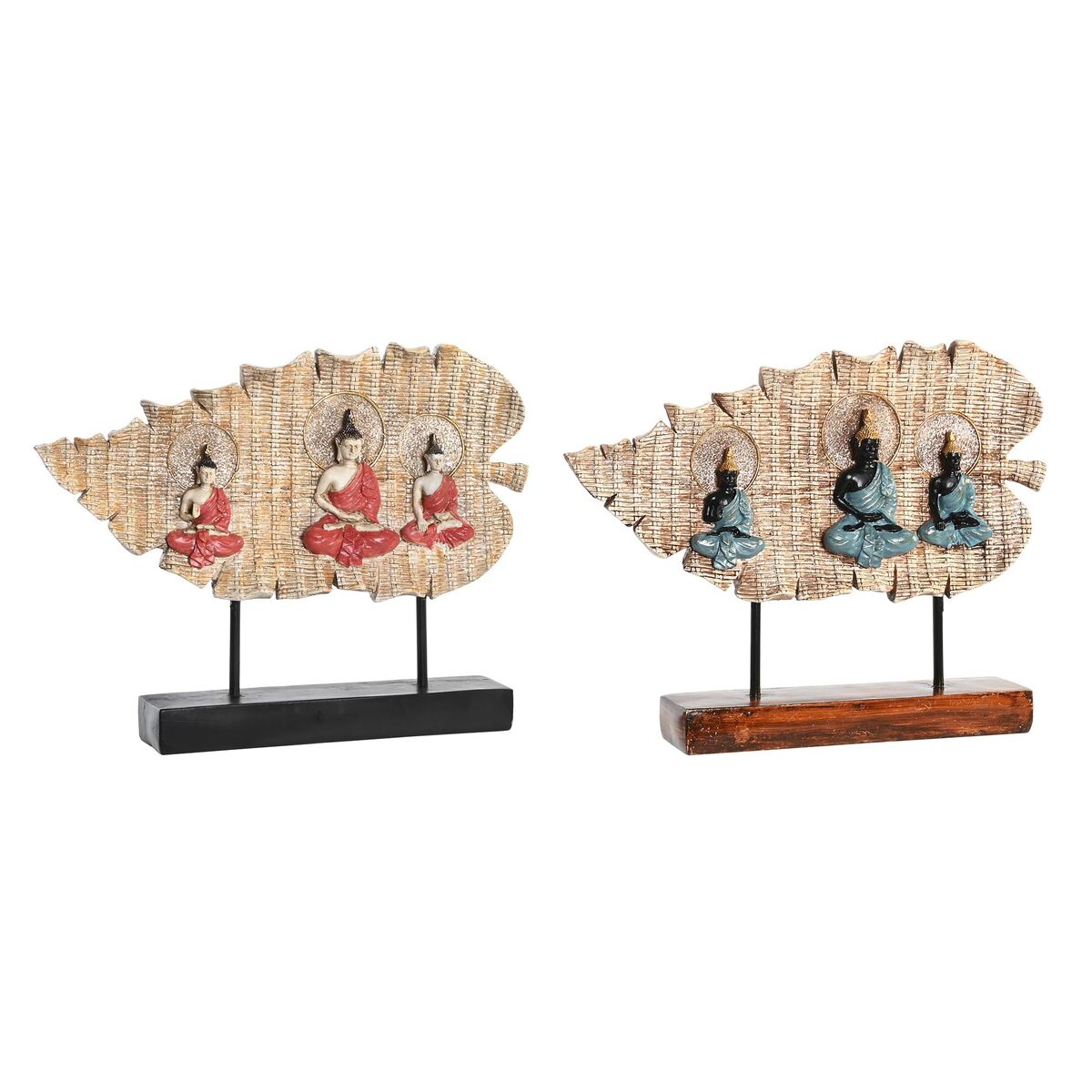 Prydnadsfigur DKD Home Decor 38 x 6 x 29,5 cm Röd Buddha Grön Orientalisk (2 antal) - 4
