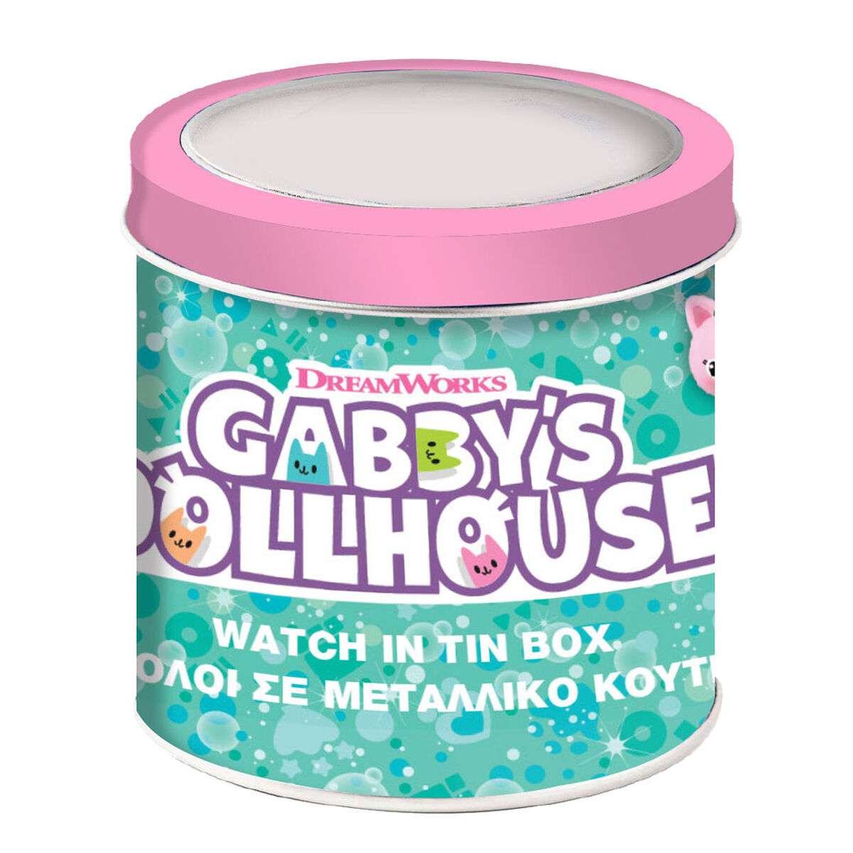 Barnklocka Gabby's Dollhouse 000574089 - TIN BOX Ø 33 mm - 2