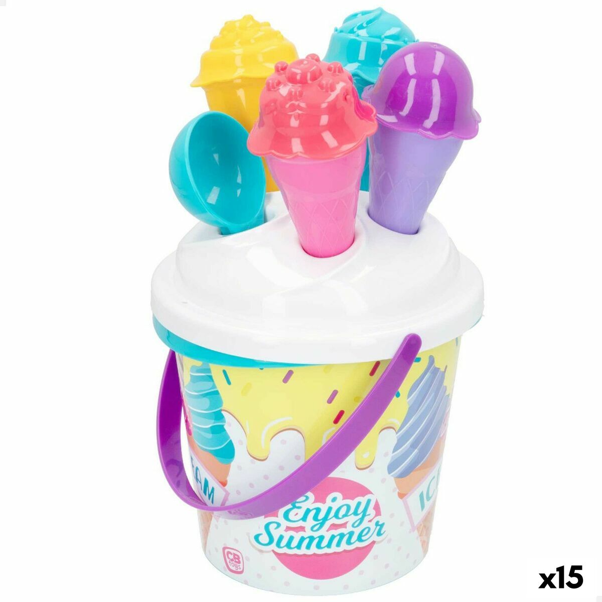 Strandleksaker set Colorbaby Ø 18 cm 11 Delar Glass polypropen (15 antal) - 5