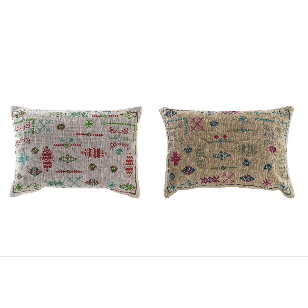 Kudde DKD Home Decor Vit Beige Rektangulär Boho Ikat 50 x 10 x 35 cm (2 antal)