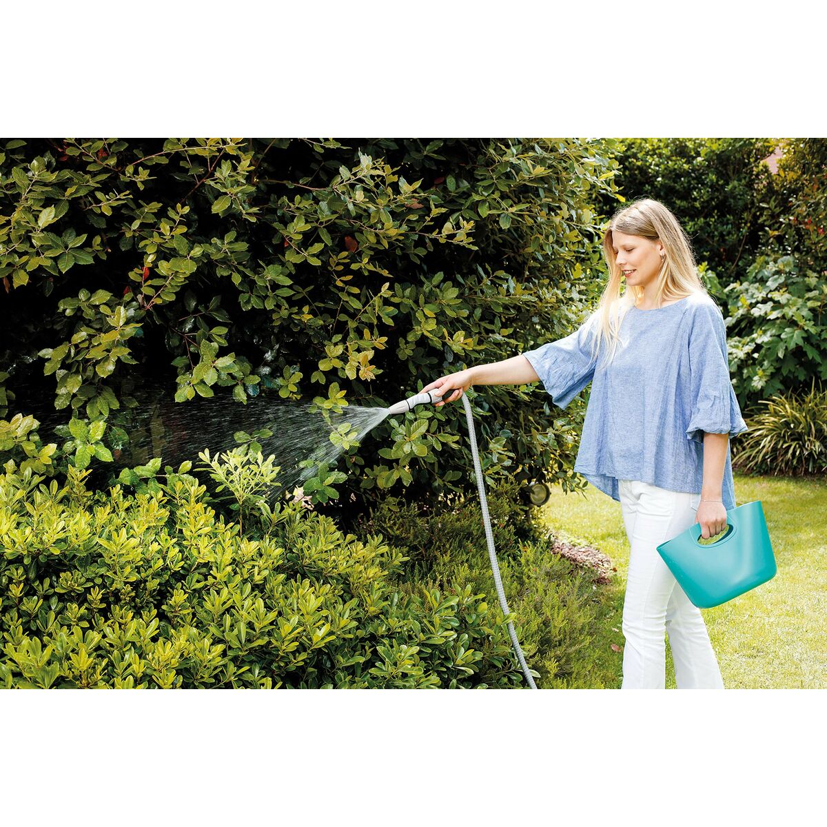 Slang med tillbehörssats GF Garden gf80267600 Utdragbar Korg Blå 15 m Plast - 5