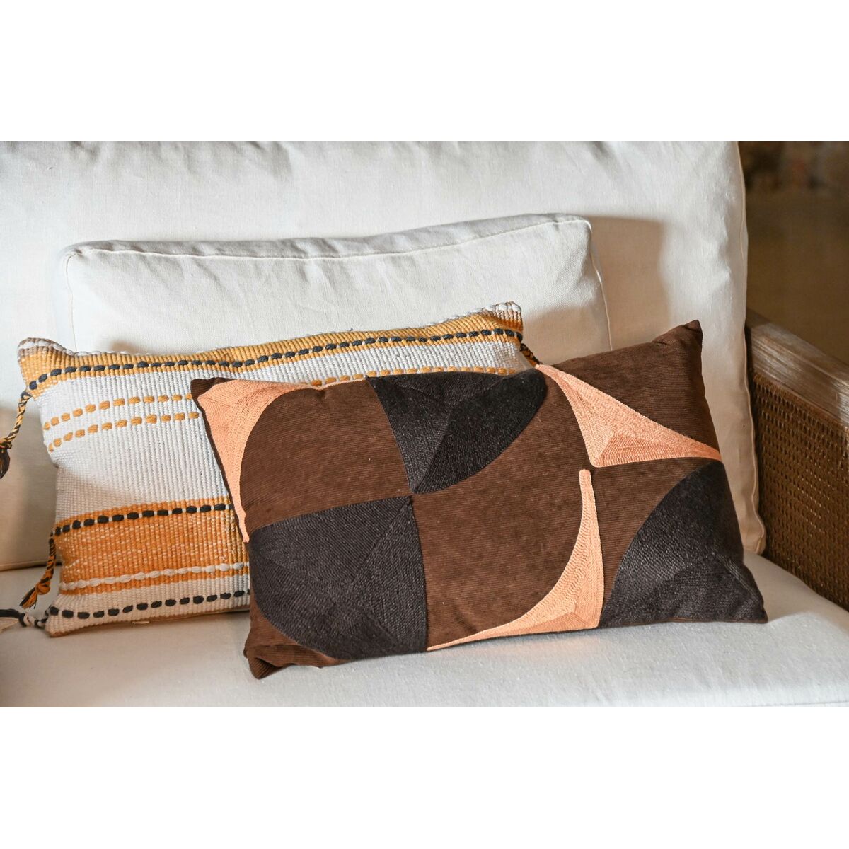 Kudde Home ESPRIT Beige Senap Boho 50 x 30 cm - 2