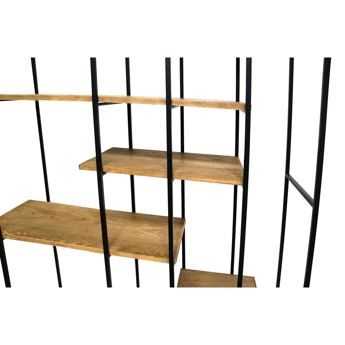 Bokhylla DKD Home Decor Svart Naturell Metall Trä MDF 140 x 33 x 180 cm (1) - 7