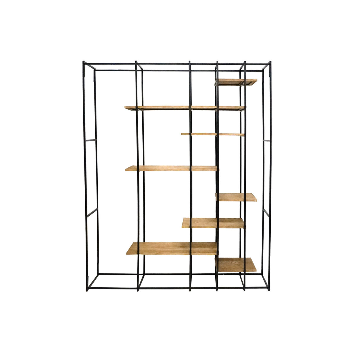Bokhylla DKD Home Decor Svart Naturell Metall Trä MDF 140 x 33 x 180 cm (1) - 4