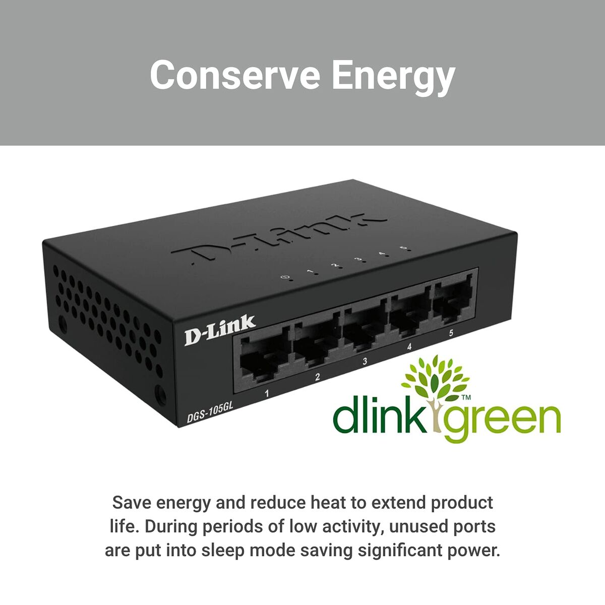 Skrivbords omkopplare D-Link DGS-105GL - 5