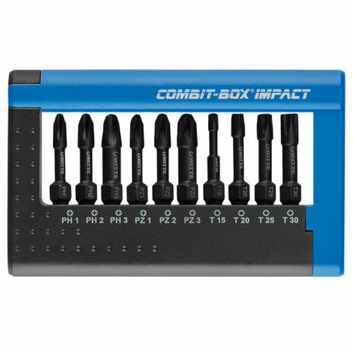 Bitssats WITTE COMBIT-BOX PH1 PH2 PZ1 PZ2 TX PH3 PZ3 10 Delar (10 antal)