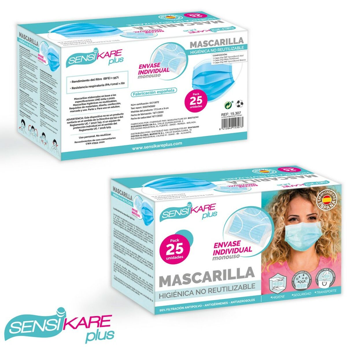 Box of hygienic masks SensiKare 25 Delar (12 antal) - 11