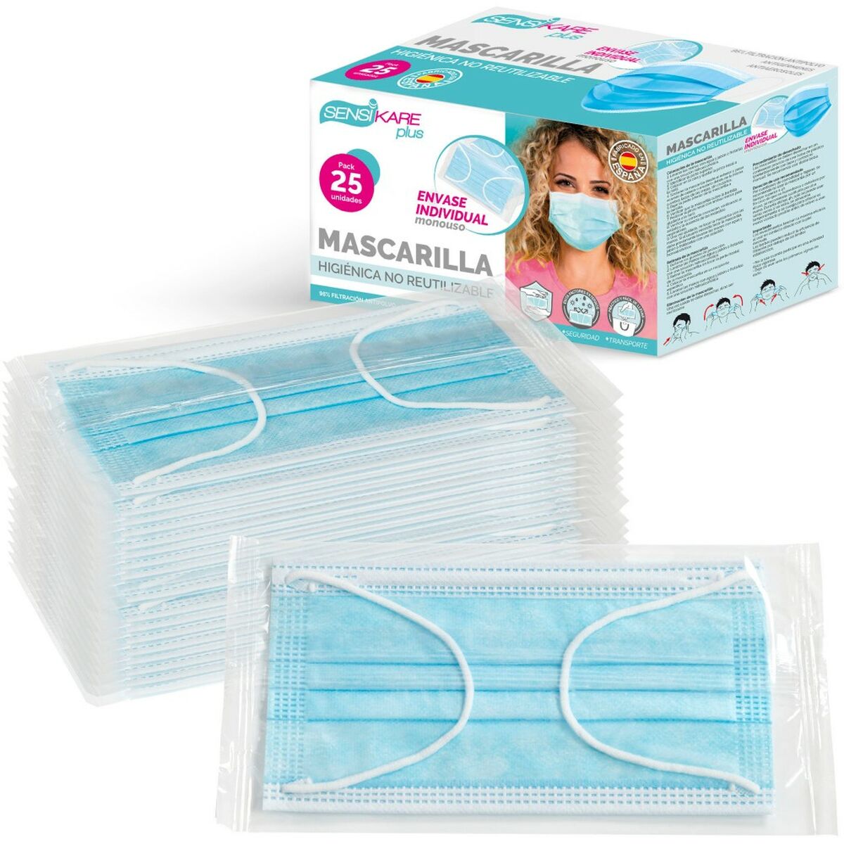 Box of hygienic masks SensiKare 25 Delar (12 antal) - 8