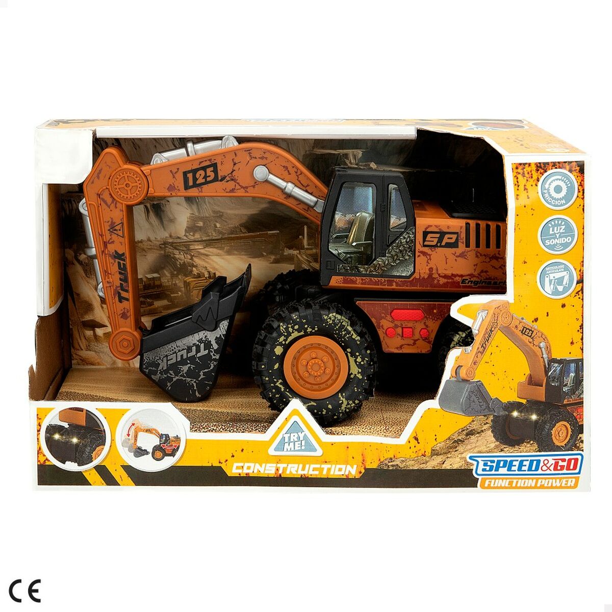 Grävmaskin Speed & Go Ljus Ljud 26 x 15 x 12 cm (6 antal) - 5