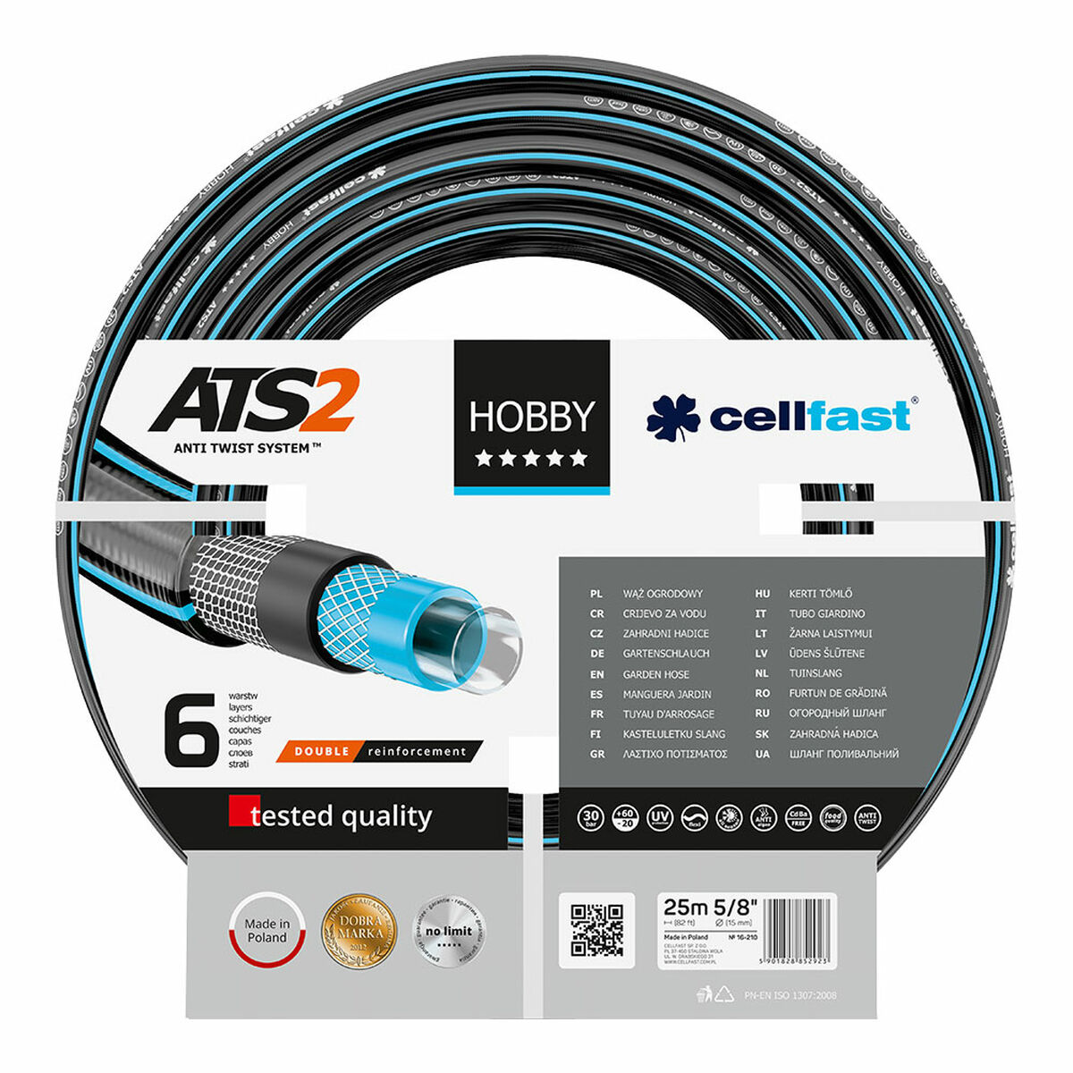 Slang Cellfast Hobby Ats2 PVC 25 m Ø 15 mm 6 lager