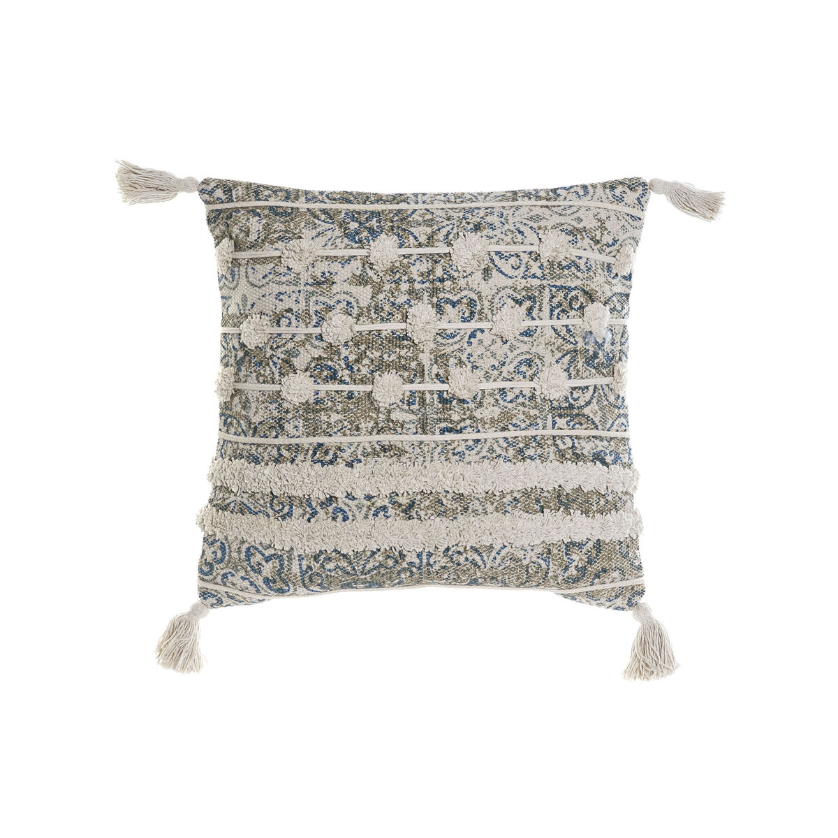 Kudde DKD Home Decor Beige Blå Kakel 45 x 5 x 45 cm Boho - 4
