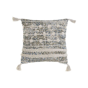 Kudde DKD Home Decor Beige Blå Kakel 45 x 5 x 45 cm Boho