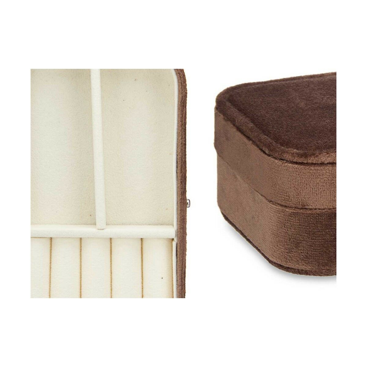 Smyckeskrin Gift Decor Brun Sammet 16,2 x 6 x 11,5 cm (12 antal) - 6