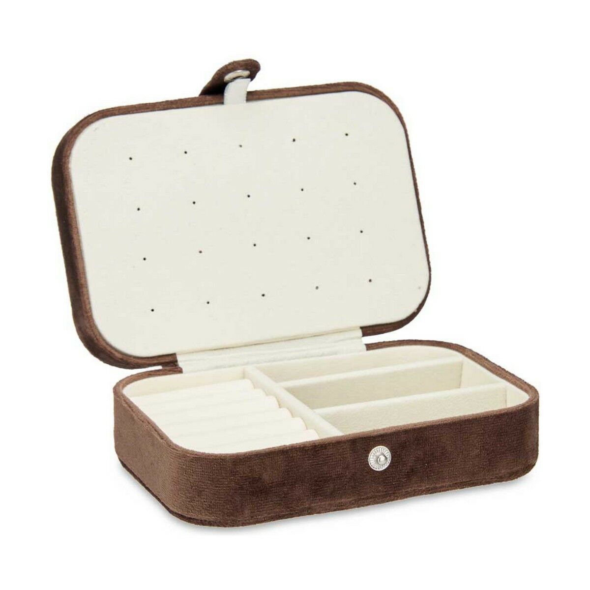 Smyckeskrin Gift Decor Brun Sammet 16,2 x 6 x 11,5 cm (12 antal) - 4