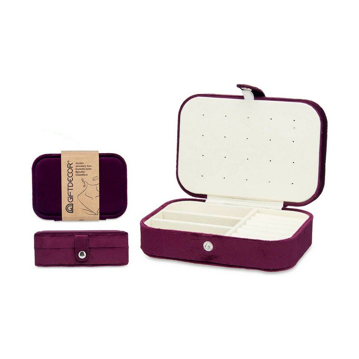 Smyckeskrin Sammet Bordeaux (16,2 x 6 x 11,5 cm) (12 antal) - 3