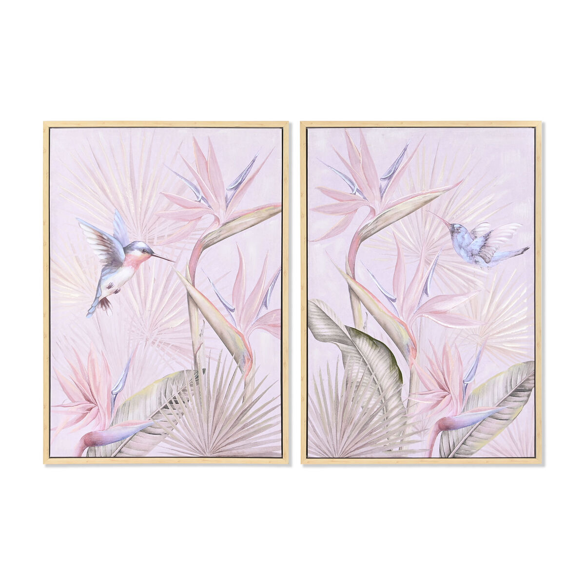 Tavla DKD Home Decor 70 x 3,7 x 100 cm Tropiskt (2 antal)