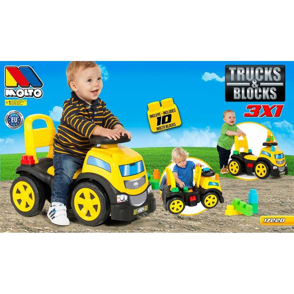 Trehjuling Moltó Trucks and blocks 89 cm - 2