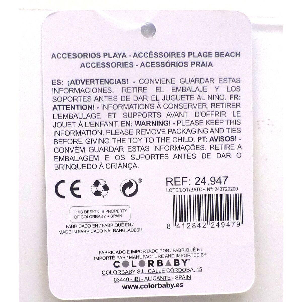 Strandleksaker set Colorbaby 2 Delar polypropen (12 antal) - 11