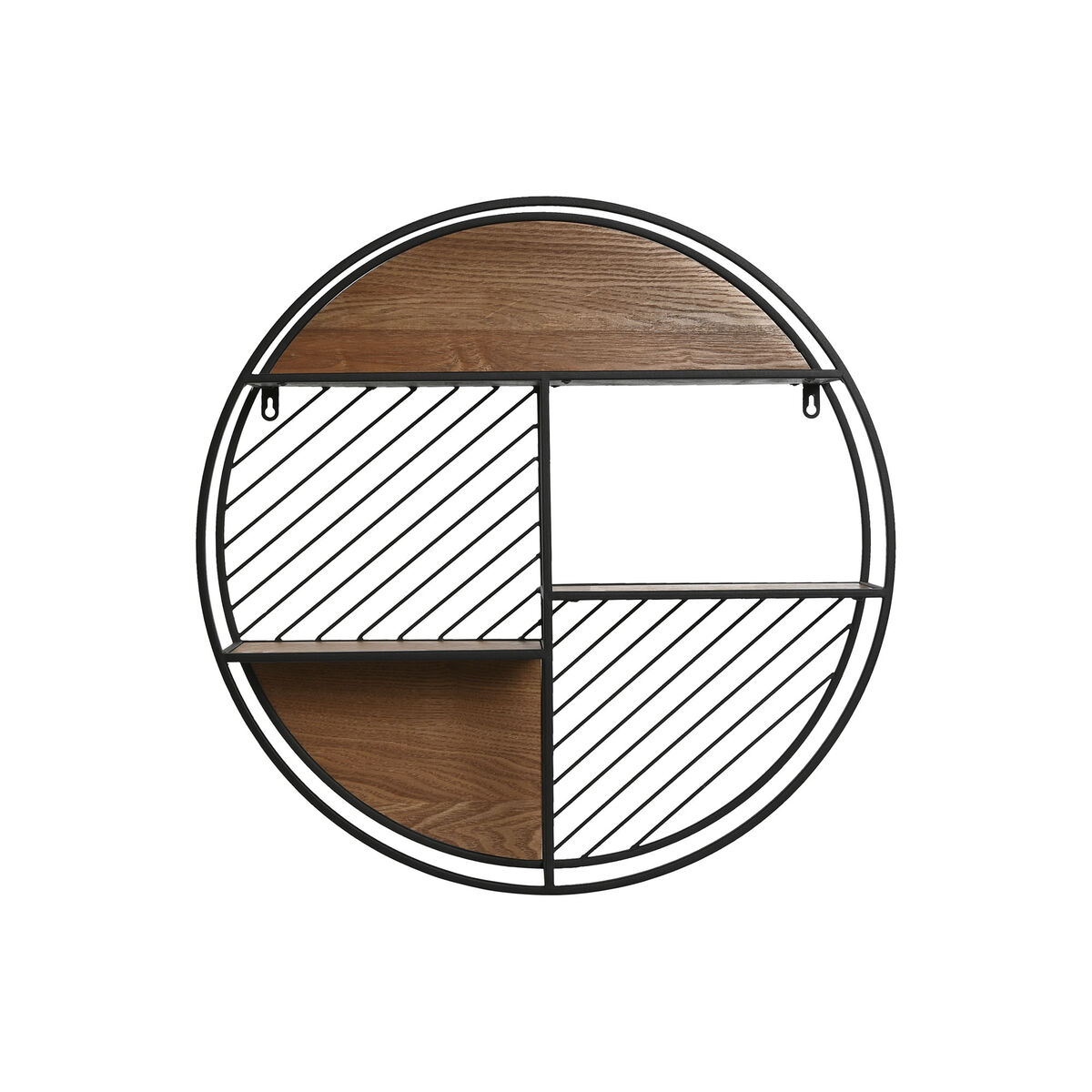 Bokhylla Home ESPRIT Svart Naturell Metall Trä MDF 60 x 12 x 60 cm Vägg - 4