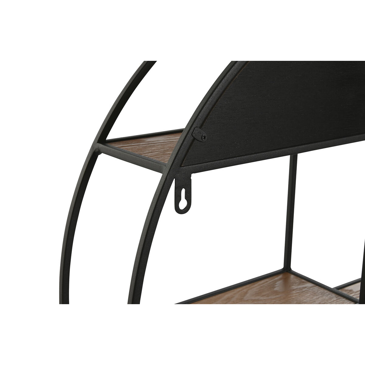 Bokhylla Home ESPRIT Svart Naturell Metall Trä MDF 60 x 12 x 60 cm Vägg - 3