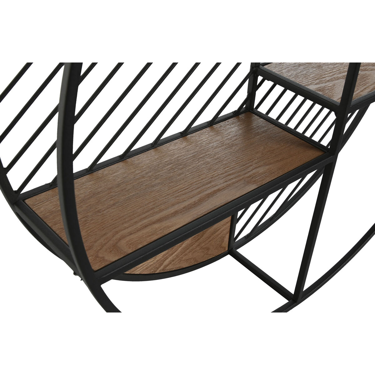Bokhylla Home ESPRIT Svart Naturell Metall Trä MDF 60 x 12 x 60 cm Vägg - 2