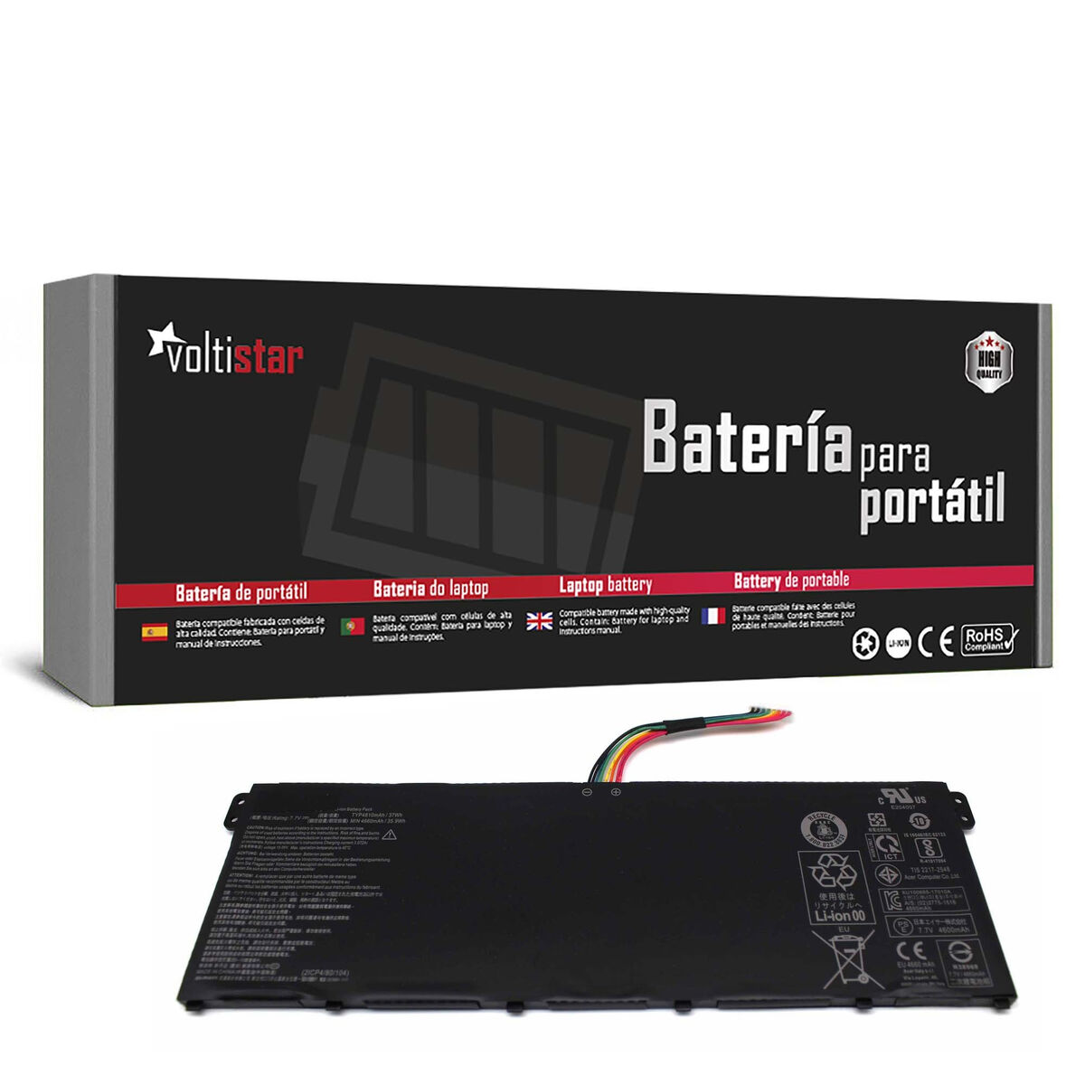 Laptopbatteri Voltistar BAT2240 Svart