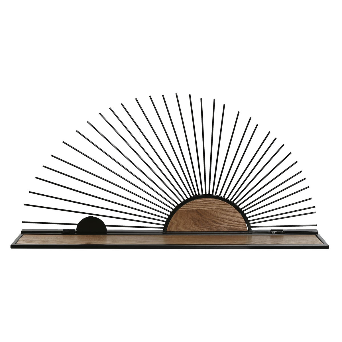 Bokhylla Home ESPRIT Svart Naturell Metall Trä MDF 58 x 10,5 x 28 cm Vägg - 5