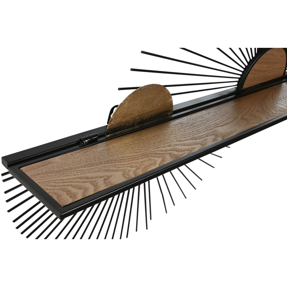 Bokhylla Home ESPRIT Svart Naturell Metall Trä MDF 70 x 12 x 51 cm Vägg - 2
