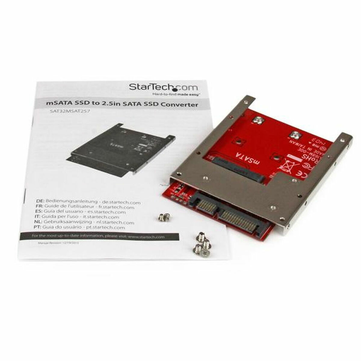 Adapter SSD Startech SAT32MSAT257 Röd Silvrig SSD mSATA - 3