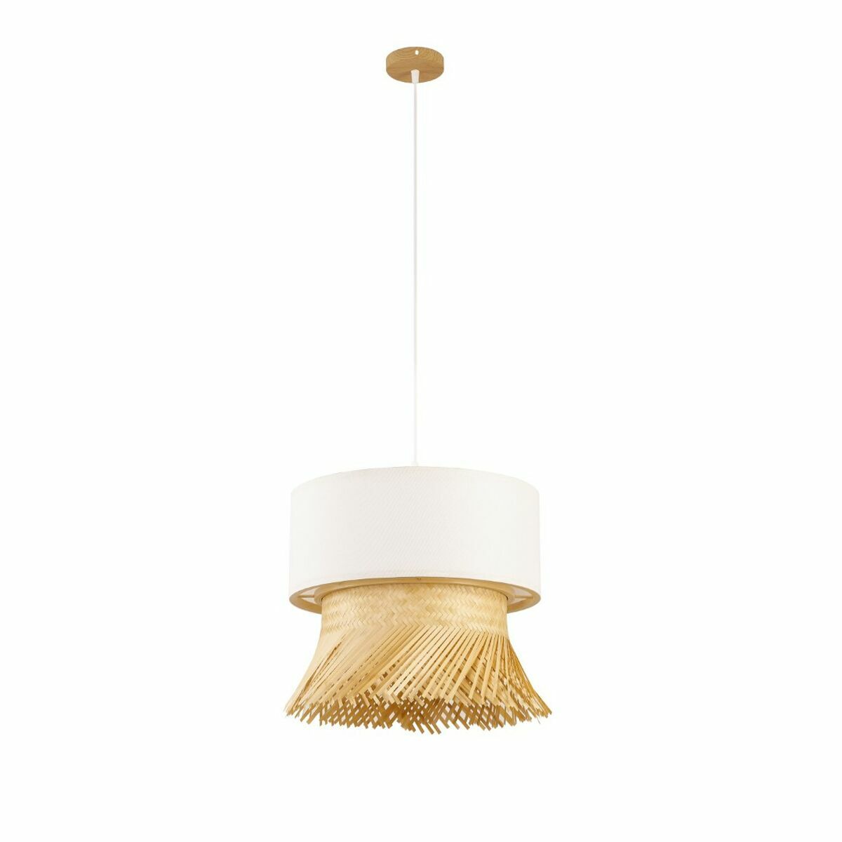 Taklampa DKD Home Decor Polyester Bambu (40 x 40 x 39 cm) - 4