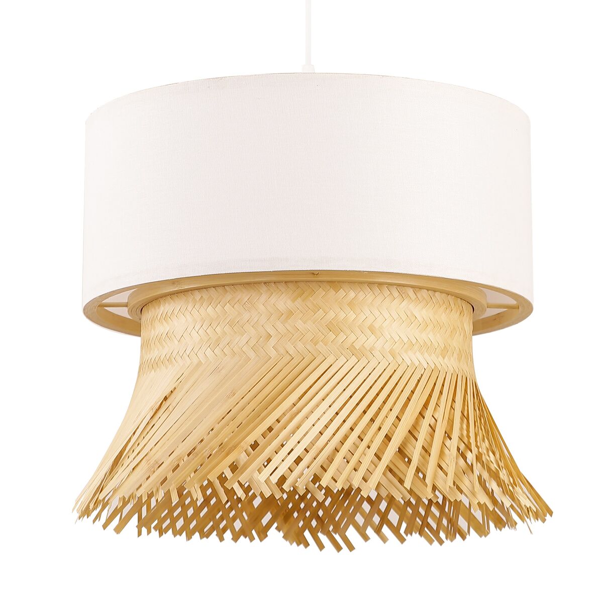 Taklampa DKD Home Decor Polyester Bambu (40 x 40 x 39 cm) - 9