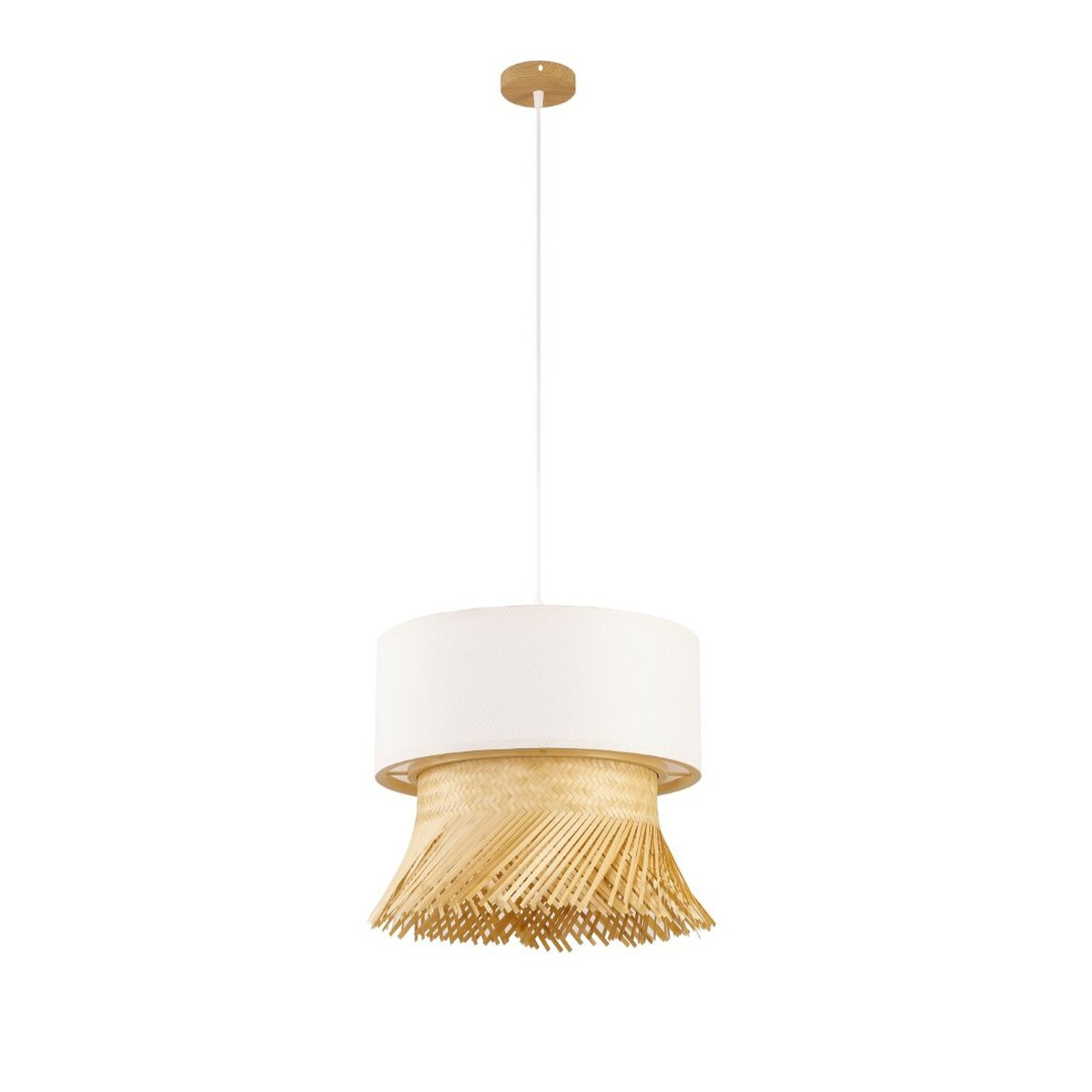 Taklampa DKD Home Decor Polyester Bambu (40 x 40 x 39 cm)