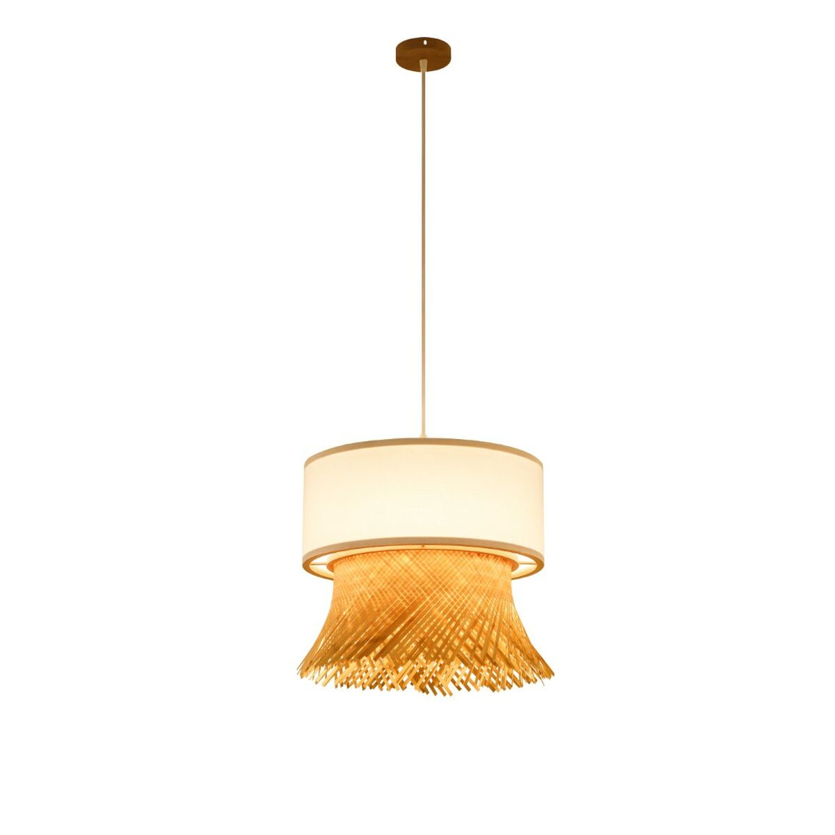 Taklampa DKD Home Decor Polyester Bambu (40 x 40 x 39 cm) - 3
