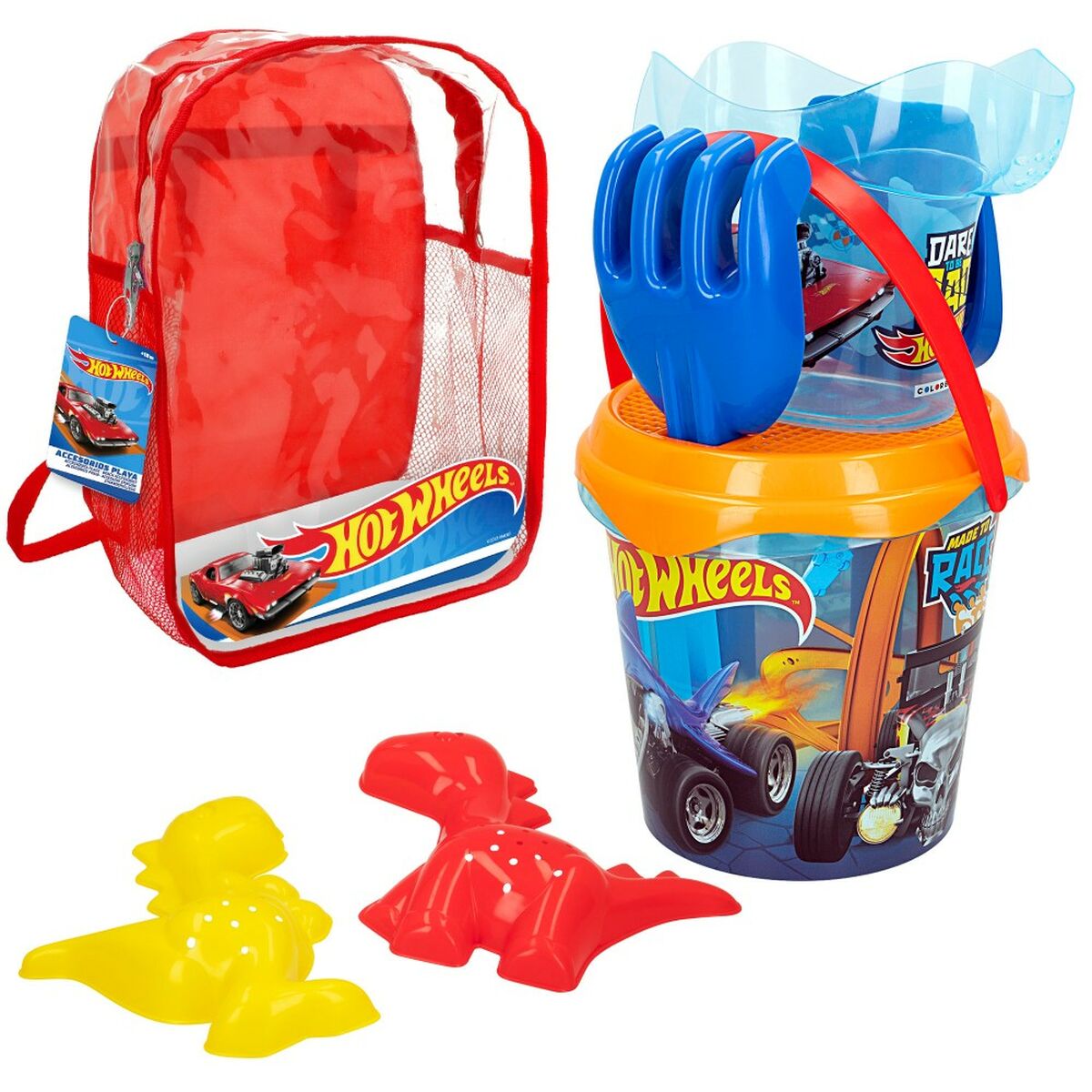 Strandleksaker set Hot Wheels Ø 18 cm polypropen (12 antal) - 3