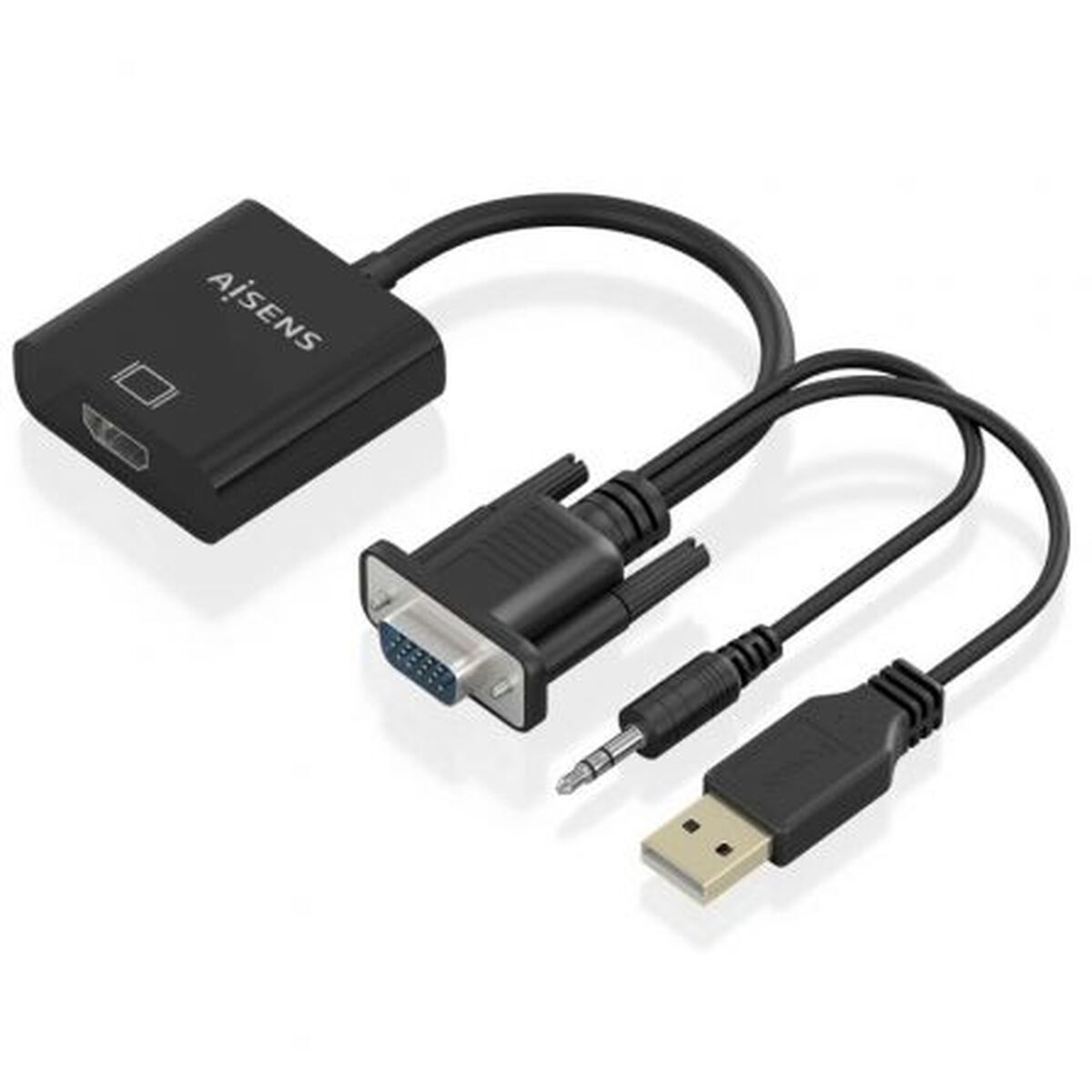 HDMI till VGA med Audio Adapter Aisens A115-0872 Svart 20 cm