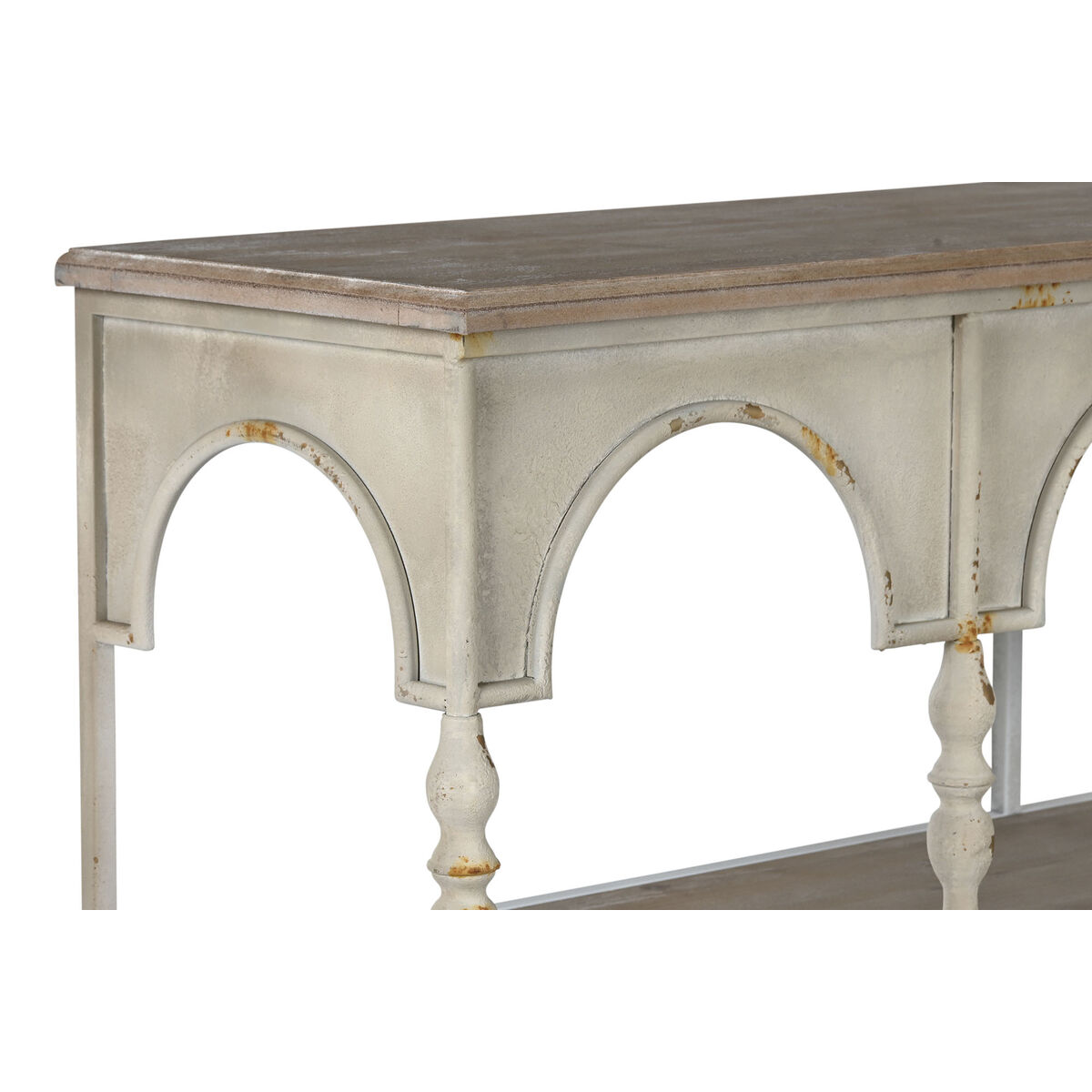 Bokhylla Home ESPRIT Vit Naturell Metall 159 X 36,5 X 91 cm - 3