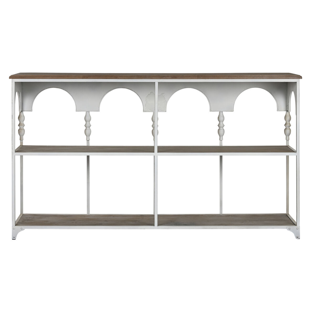 Bokhylla Home ESPRIT Vit Naturell Metall 159 X 36,5 X 91 cm - 8